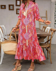 Esther - Elegante V-hals bloemenprint boho jurk voor dames