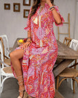 Esther - Elegante V-hals bloemenprint boho jurk voor dames