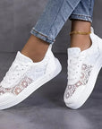 Jorexa - Dames Sneakers Van Ademende Kant Casual Elegante Stijl