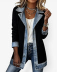 Tirexa - Dames Jas Denimstijl Gemengde Stof Gelaagd Effect Moderne Look