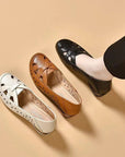 Kavrine - Dames Platte Schoenen Van Gesneden Leer Elegant Slip-On