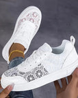 Jorexa - Dames Sneakers Van Ademende Kant Casual Elegante Stijl