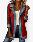 Tirexa - Dames Jas Denimstijl Gemengde Stof Gelaagd Effect Moderne Look