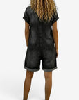 Rovellea - Korte denim jumpsuit voor vrouwen met knopen casual zomer