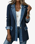 Tirexa - Dames Jas Denimstijl Gemengde Stof Gelaagd Effect Moderne Look