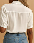 Tylarisse - Elegante witte blouse voor dames met verfijnde bloemenborduursels