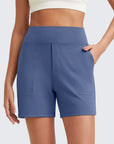 Phaedora - Hoge taille shorts voor dames met diepe zakken