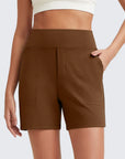 Phaedora - Hoge taille shorts voor dames met diepe zakken