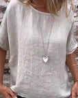 Kira - Casual blouse van katoen en linnen