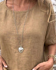 Kira - Casual blouse van katoen en linnen