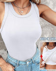 Ilyvera - Dames ribbed tanktop met geïntegreerde ondersteuning en flatterende pasvorm