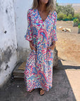 Herminie - Elegante Maxi jurk met prachtige zomerprint voor dames