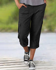 Ophiria - Dames capri cargo broek met meerdere zakken, casual pasvorm