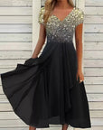 Halina - Elegante zomerjurk met V-Hals en unieke print