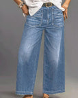 Rexelle - Dames Jeans Hoge Taille Wijde Pasvorm Denim Comfort & Moderne Stijl