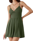Mirestra - Dames jumpsuit met ribstof short en geïntegreerde uitlopende rok