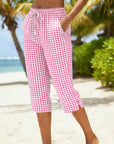 Novirae - Dames capri broek met vichy ruitjes, casual pasvorm