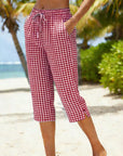 Novirae - Dames capri broek met vichy ruitjes, casual pasvorm