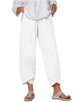 Belythia - Vintage asymmetrische hoge taille damesbroek met zakken