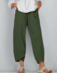 Belythia - Vintage asymmetrische hoge taille damesbroek met zakken