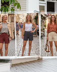 Phaedora - Hoge taille shorts voor dames met diepe zakken