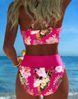 Bikini met contrasterend bloemenpatroon – verdeeld ontwerp
