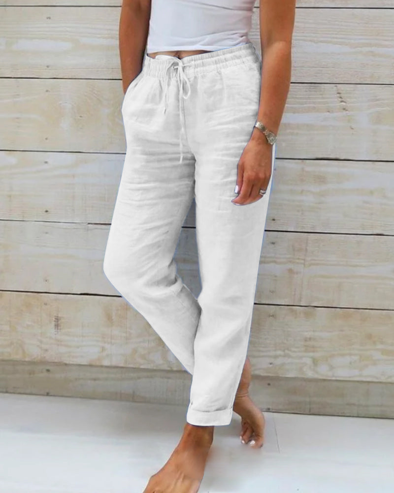 Tamina - Casual Broek met Trekkoorden