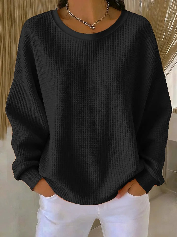 Rhosavienne – Textured Sweater met Zachte Comfort
