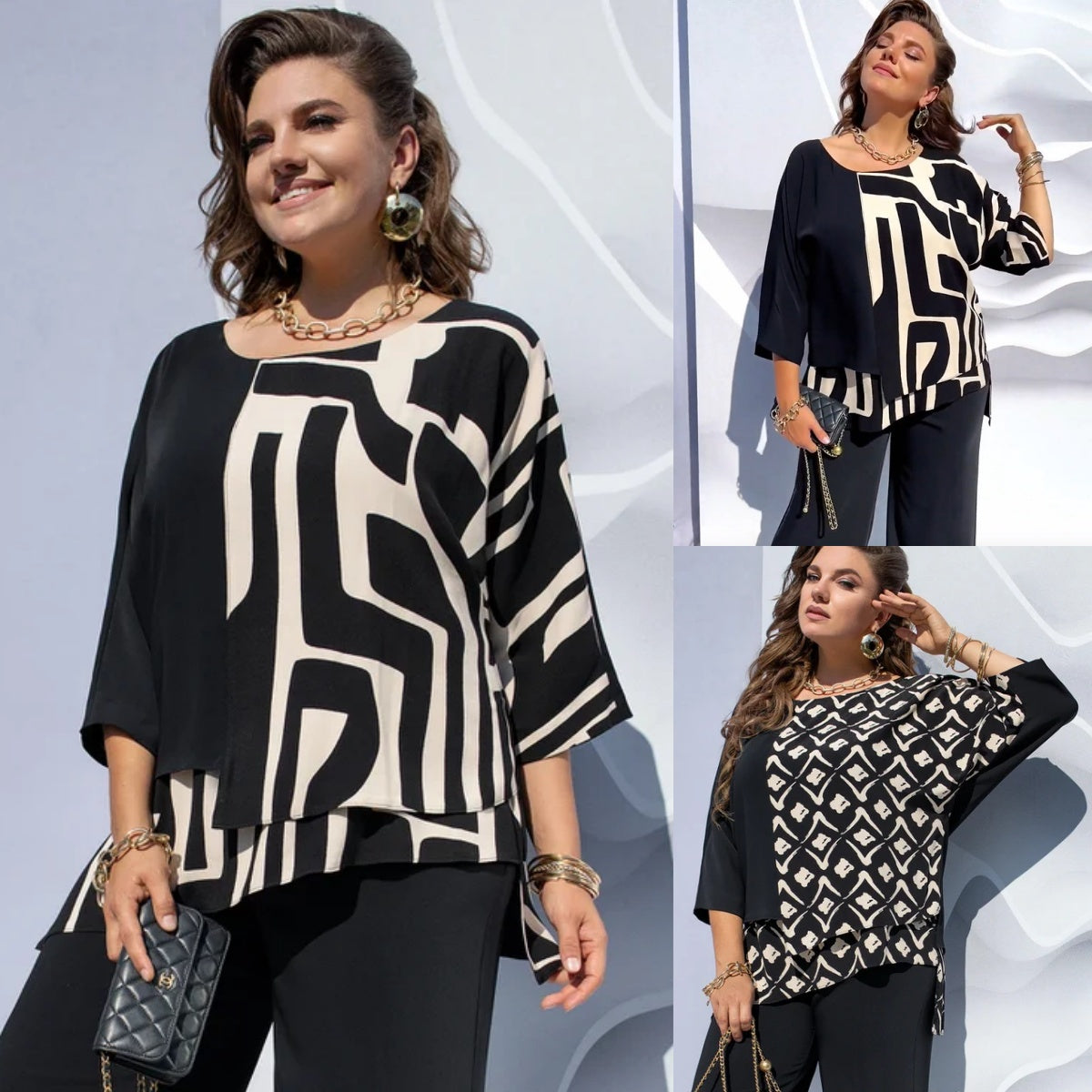 Evaria - Elegante Blouse met Ronde Hals voor Dames