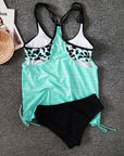 Augustus - stijlvol effen-tankini met luipaardprint