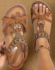 Hovira - Comfortabele Boheemse Platte Sandalen in Ibiza Chic Stijl