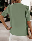 Flore - Blouse met korte mouwen en een V-hals