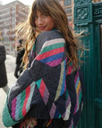 Sabine - Katoenen Patchwork Jas met Flared Mouwen