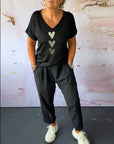 Tavira - Comfortabele casual broek met zak en effen kleur
