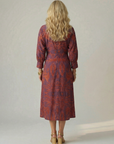 Falune - Midi jurk voor dames met een elegante strakke taille en print