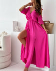 Havessira - Elegante Maxi Jurk met Off-Shoulder en V-Hals