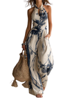 Gavelynn - Dames jumpsuit met halternek en wijde benen
