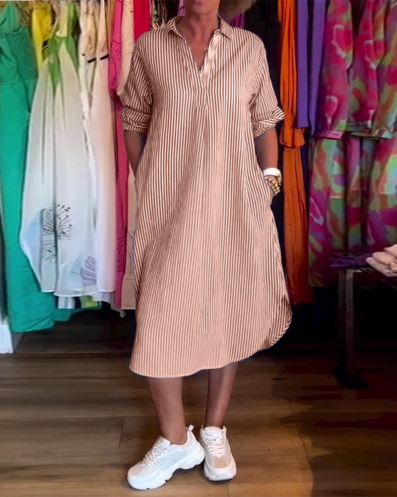 Cato - Gestreepte blousejurk voor dames