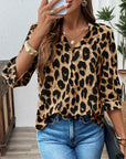 Astoria - Blouse met Halve Mouwen in Luipaardprint Groot