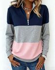 Dorinavelle - Sweat Colorblock Met Comfortabele Ritssluiting