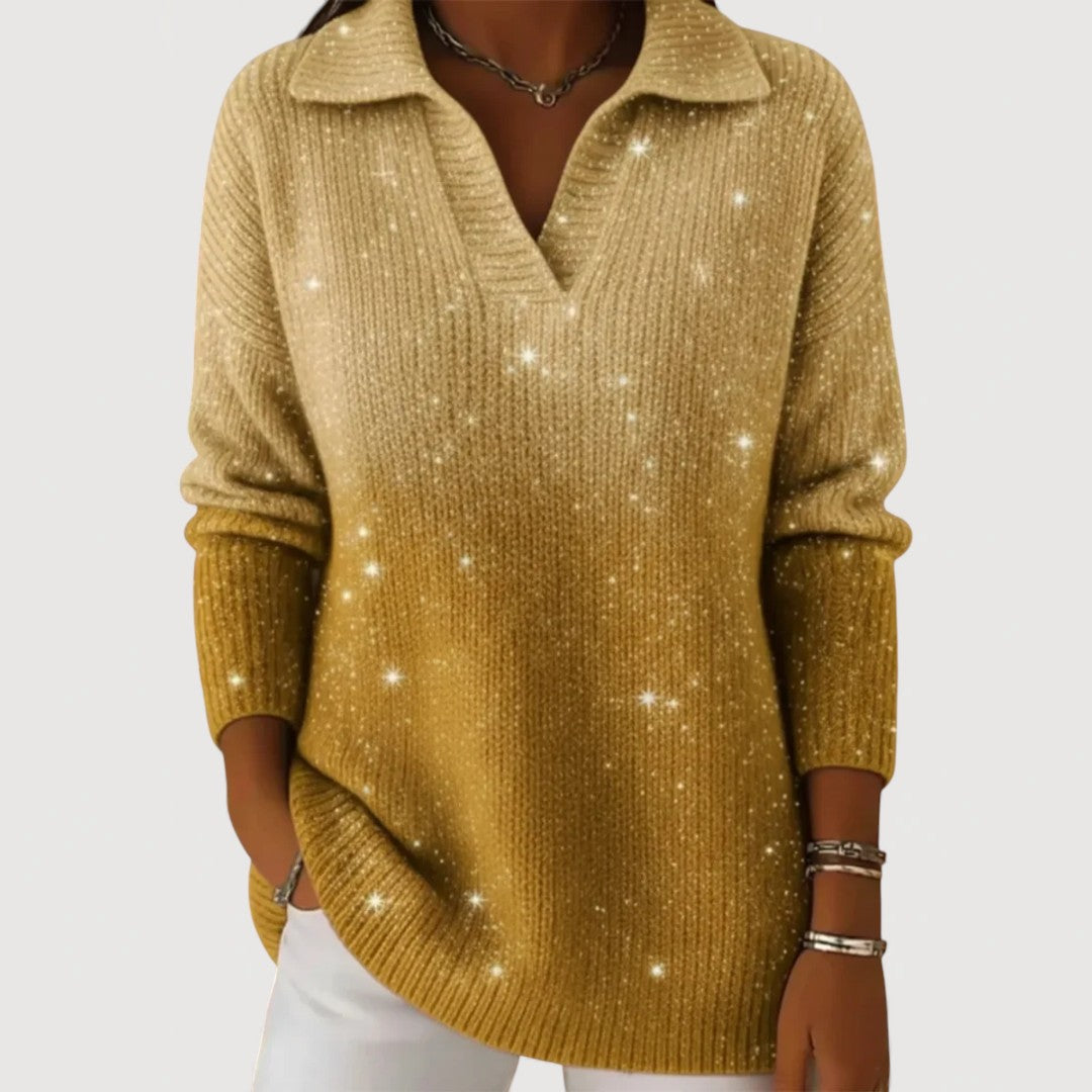 Eliravelle – Glanzende Trui met Elegante en Casual Stijl
