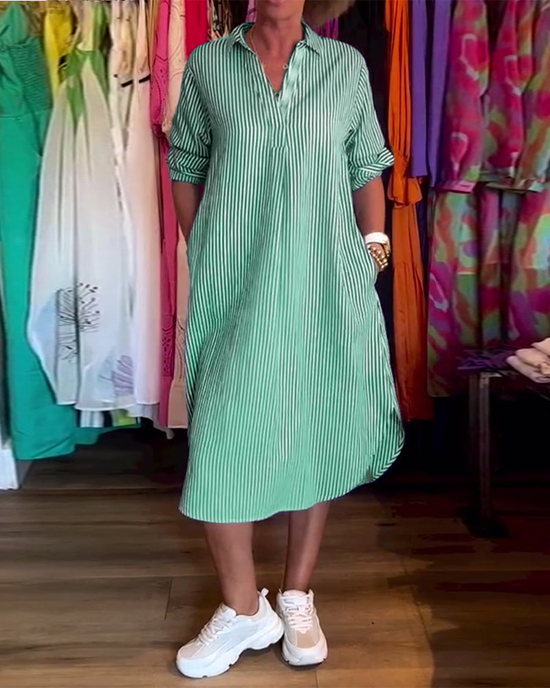 Cato - Gestreepte blousejurk voor dames