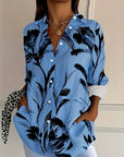Selavynne - Bloemenprint Blouse met Lange Mouwen