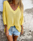 Delia - Gebreide top met V-hals