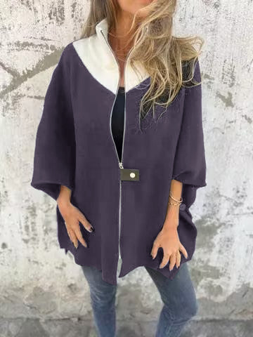Rianne - Casual jack met opstaande kraag en ritssluiting