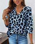 Astoria - Blouse met Halve Mouwen in Luipaardprint Groot