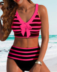 Laluna® Gestreepte bikini met hoge taille – flatterende taille, tijdloze streepjeslook