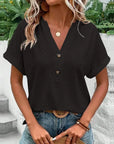 Isabelle - V-Neck Solid Loose Shirt