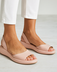 Iverixa - Dames sandalen met hak, open teen, platformzool van leer