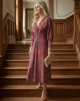 Falune - Midi jurk voor dames met een elegante strakke taille en print